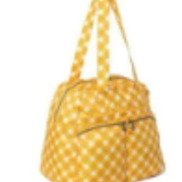 NWT- LUG- BOXER PACKABLE DUFFLE BAG- Gingham Mustard - Picture 3 of 4